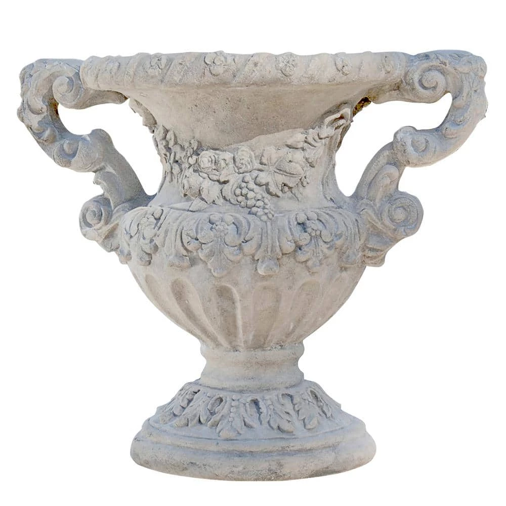Design Toscano Elysee Palace Baroque Style 31 in. H Ancient Ivory Fiberglass Architectural Garden Urn 5 Design Toscano Elysee Palace Baroque Style 31 in. H Ancient Ivory Fiberglass Architectural Garden Urn - Image 3