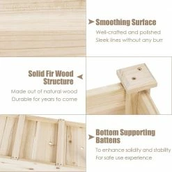 Costway 47.5 in. L x 17 in. W x 20 in. H Beige Wood Fir Raised Bed -Design Toscano Sales Store beige costway elevated garden beds gt3576 76 1000