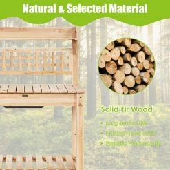 Costway Garden Potting Bench Workstation Table with Sliding Tabletop Sink Shelves -Design Toscano Sales Store beige costway potting benches and tables gt3585 76 1000