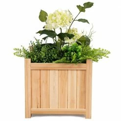 Costway 15 in. L x 15 in. W x 14 in. H Beige Wood Square Flower Planter Box Raised Vegetable Patio Lawn Garden Folding -Design Toscano Sales Store beige costway raised planter boxes gt3268 1f 1000