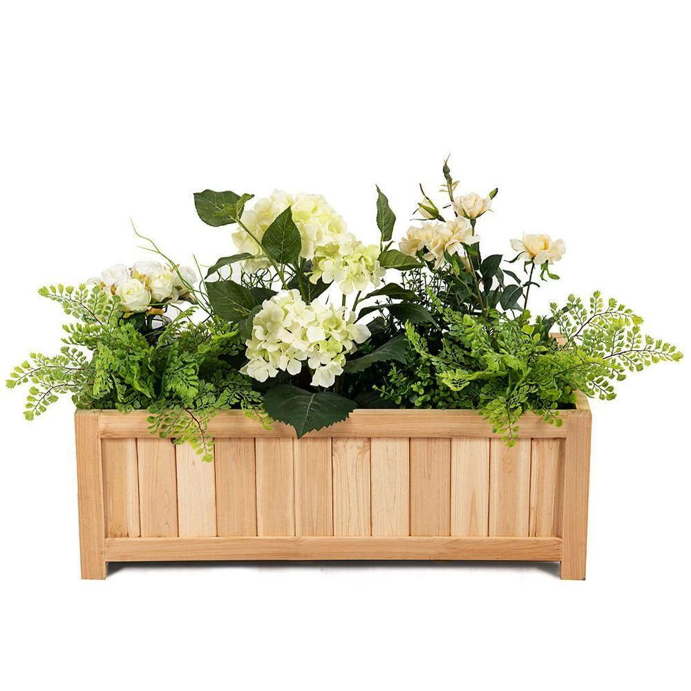 Costway 27.5 in. L x 12 in. W x 10 in. H Beige Wood Rectangle Raised Bed Flower Planter Box VegetableFolding 6 Costway 27.5 in. L x 12 in. W x 10 in. H Beige Wood Rectangle Raised Bed Flower Planter Box VegetableFolding - Image 4