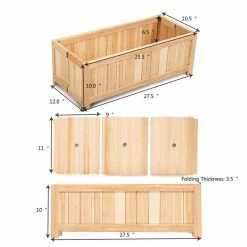 Costway 27.5 in. L x 12 in. W x 10 in. H Beige Wood Rectangle Raised Bed Flower Planter Box VegetableFolding 12 Costway 27.5 in. L x 12 in. W x 10 in. H Beige Wood Rectangle Raised Bed Flower Planter Box VegetableFolding -Design Toscano Sales Store beige costway raised planter boxes gt3269 c3 1000