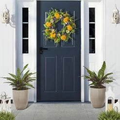 Glitzhome 16.75 in. H Oversized Eco-Friendly PE Sand Beige Faux Ceramic Tall Pot Planter (2-Pack) -Design Toscano Sales Store beige glitzhome plant pots 2022800008 44 1000