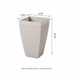 Glitzhome 22.75 in. H Oversized Eco-Friendly PE Sand Beige Terrazzo Fluted Tapered Tall Pot Planter (2-Pack) 11 Glitzhome 22.75 in. H Oversized Eco-Friendly PE Sand Beige Terrazzo Fluted Tapered Tall Pot Planter (2-Pack) -Design Toscano Sales Store beige glitzhome plant pots 2022800011 c3 1000
