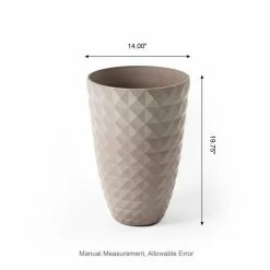Glitzhome 19.75 in. H Oversized Eco-Friendly PE Sand Beige Faux Ceramic Textured Tall Pot Planter (2-Pack) -Design Toscano Sales Store beige glitzhome plant pots 2022800015 c3 1000