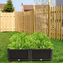 Costway 16 in. L x 16 in. W x 17.5 in. H Black Plastic Raised Bed Elevated Flower Vegetable Herb Grow Planter Box (Set of 4) -Design Toscano Sales Store black costway elevated garden beds op70301 44 1000