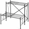Costway Iron Plant Stand Garden Shelf Decorative Plant Rack Patio Garden (2-Tier) 2 Costway Iron Plant Stand Garden Shelf Decorative Plant Rack Patio Garden (2-Tier) -Design Toscano Sales Store black costway plant stands hz10028 64 1000