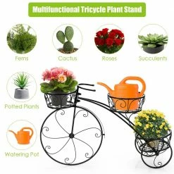 Costway Tricycle Plant Stand Iron Flower Pot Cart Holder Parisian Style Displaying 15 Costway Tricycle Plant Stand Iron Flower Pot Cart Holder Parisian Style Displaying -Design Toscano Sales Store black costway plant stands hz10029 fa 1000