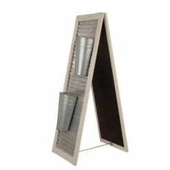 Glitzhome 36 in. H Double Sided Wooden/Metal Shutter Welcome Porch Sign Decor/Planter Stand (2 Function) -Design Toscano Sales Store black glitzhome plant pots 2000400001 44 1000