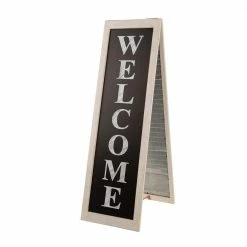 Glitzhome 36 in. H Double Sided Wooden/Metal Shutter Welcome Porch Sign Decor/Planter Stand (2 Function) -Design Toscano Sales Store black glitzhome plant pots 2000400001 4f 1000