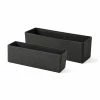 Glitzhome 31.5 in. L Oversized Eco- Friendly PE Oversized Faux Marble Rectangle Planter (2-Pack) -Design Toscano Sales Store black glitzhome plant pots 2022800020 64 1000
