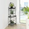 Glitzhome 44.75 in. H 3-Tiered Black Metal Corner Shelf Plant Stand -Design Toscano Sales Store black glitzhome plant stands 2007200031 64 1000