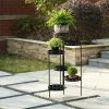 Glitzhome 32 in. H Foldable Black Metal Round Plant Stand Multi-Tiered -Design Toscano Sales Store black glitzhome plant stands 2007200034 64 1000