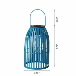 Glitzhome 9.75 in. H Metal Woven Blue Solar Powered Outdoor Hanging Lantern -Design Toscano Sales Store blues glitzhome outdoor lanterns 2023300022 1f 1000
