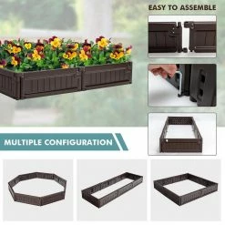 Costway Raised Garden Bed Kit Outdoor Planter Box Planting Flower Container Brown 13 Costway Raised Garden Bed Kit Outdoor Planter Box Planting Flower Container Brown -Design Toscano Sales Store brown costway elevated garden beds np10243bn 1f 1000