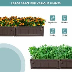Costway Raised Garden Bed Kit Outdoor Planter Box Planting Flower Container Brown 14 Costway Raised Garden Bed Kit Outdoor Planter Box Planting Flower Container Brown -Design Toscano Sales Store brown costway elevated garden beds np10243bn 44 1000