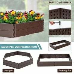 Costway Raised Garden Bed Set for Vegetable Flower Gardening Planter Brown -Design Toscano Sales Store brown costway elevated garden beds np10244bn 44 1000