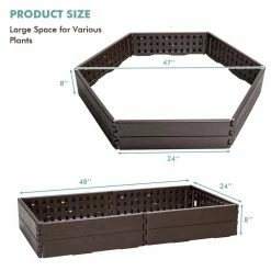 Costway Raised Garden Bed Set for Vegetable Flower Gardening Planter Brown -Design Toscano Sales Store brown costway elevated garden beds np10244bn c3 1000
