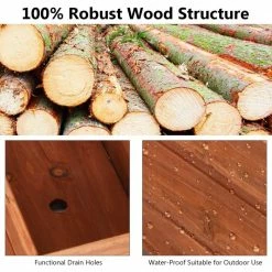 Costway 36 in. Rectangular Wooden Flower Planter Box Garden Yard Decorative Window Box -Design Toscano Sales Store brown costway planter boxes gt3430 44 1000