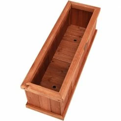 Costway 28 in. Rectangular Wood Flower Planter Box Garden Yard Decorative Window Box 17 Costway 28 in. Rectangular Wood Flower Planter Box Garden Yard Decorative Window Box -Design Toscano Sales Store brown costway planter boxes gt3431 76 1000