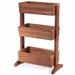 Costway 3-Tier Brown Fir Wood Rectangular Raised Bed Elevated Planter Freestanding 13 Costway 3-Tier Brown Fir Wood Rectangular Raised Bed Elevated Planter Freestanding -Design Toscano Sales Store brown costway raised planter boxes gt3436 66 1000