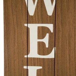Glitzhome Wooden Welcome Porch Sign with Metal Planter -Design Toscano Sales Store brown glitzhome plant pots gh1404203466 1f 1000