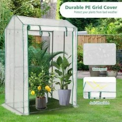Costway 39 in. W x 32 in. D x 59 in. H Plastic White Walk-in Garden Greenhouse Warm House for Plant Growing -Design Toscano Sales Store costway greenhouse kits gt3772 4f 1000