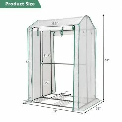 Costway 39 in. W x 32 in. D x 59 in. H Plastic White Walk-in Garden Greenhouse Warm House for Plant Growing -Design Toscano Sales Store costway greenhouse kits gt3772 c3 1000