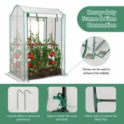 Costway 39 in. W x 32 in. D x 59 in. H Plastic White Walk-in Garden Greenhouse Warm House for Plant Growing -Design Toscano Sales Store costway greenhouse kits gt3772 fa 1000