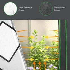 Costway 2.6 ft. x 2.6 ft. Black Mylar Hydroponic Grow Tent with Observation Window and Floor Tray -Design Toscano Sales Store costway grow tents gt3832dk fa 1000