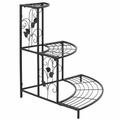 Costway 42 in. L x 30 in. W x 34 in. H Shelves Indoor/Outdoor Black Steel Floral Corner Plant Stand(3-Tier) -Design Toscano Sales Store costway plant stands cyw50294 44 1000