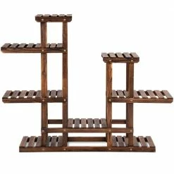 Costway 44 in. L x 10 in. x 38 in. Indoor Outdoor Brown Wood Plant Stand (6-Tiers) 13-Pots Display Stand -Design Toscano Sales Store costway plant stands gt3271 fa 1000