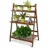Costway 27.5 in. L x 16 in. W x 38 in. H Shelves Indoor/Outdoor Brunet Folding Plant Stand (3-Tier)