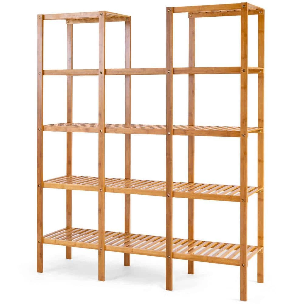 Costway 45.5 in. L x 12.5 in. W x 55.5 in. H Shelves Indoor/Outdoor Yellow Plant Stand 5-Tier Multi-Functional 6 Costway 45.5 in. L x 12.5 in. W x 55.5 in. H Shelves Indoor/Outdoor Yellow Plant Stand 5-Tier Multi-Functional - Image 4