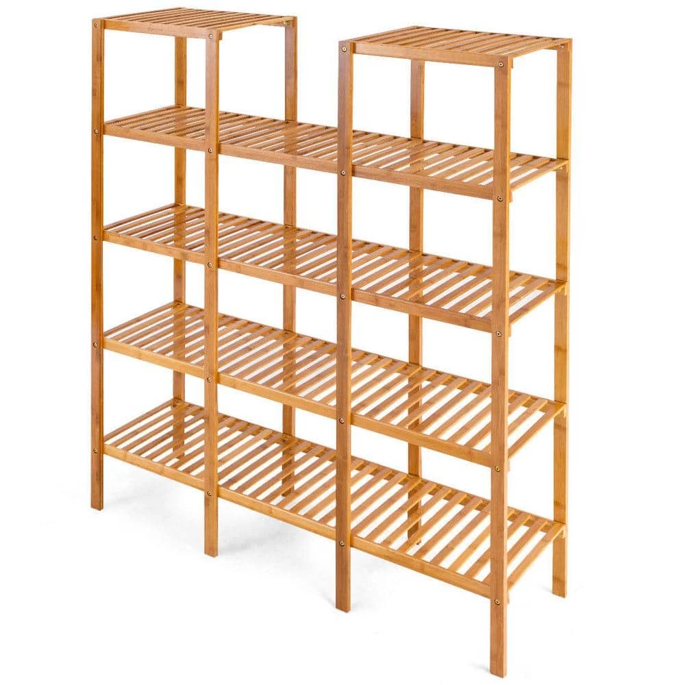 Costway 45.5 in. L x 12.5 in. W x 55.5 in. H Shelves Indoor/Outdoor Yellow Plant Stand 5-Tier Multi-Functional 3 Costway 45.5 in. L x 12.5 in. W x 55.5 in. H Shelves Indoor/Outdoor Yellow Plant Stand 5-Tier Multi-Functional