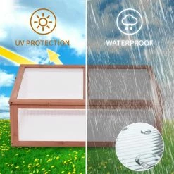 Costway 25.0 in. x 39.5 in. x 15.0 in. Wooden Red-brown Portable Cold Frame Greenhouse -Design Toscano Sales Store costway portable greenhouses gt2977 4f 1000