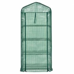 Costway 28 in. W x 19 in. D x 63 in. H Mini Greenhouse with PE Cover 4-Tier Portable Warm House