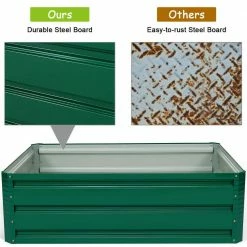Costway 40 in. x 32 in. Dark Green Steel Raised Bed Vegetable Flower Plant Garden -Design Toscano Sales Store dark green costway raised planter boxes gt3030 44 1000