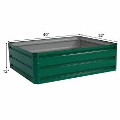 Costway 40 in. x 32 in. Dark Green Steel Raised Bed Vegetable Flower Plant Garden -Design Toscano Sales Store dark green costway raised planter boxes gt3030 c3 1000