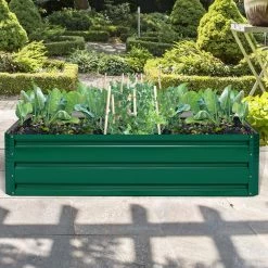 Costway 47 in. L x 35.5 in. W Dark Green Steel Raised Bed Vegetable Flower Plant -Design Toscano Sales Store dark green costway raised planter boxes gt3031 66 1000