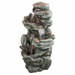 Design Toscano Cathedral Rocks Cascading Waterfall Stone Bonded Resin Garden Fountain -Design Toscano Sales Store design toscano freestanding fountains dw172122 4f 1000
