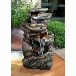 Design Toscano Cathedral Rocks Cascading Waterfall Stone Bonded Resin Garden Fountain -Design Toscano Sales Store design toscano freestanding fountains dw172122 76 1000