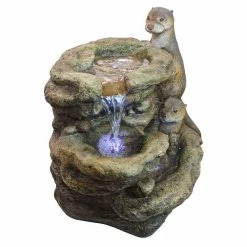 Design Toscano Bright Waters Otters Sculpture Stone Bonded Resin Garden Fountain -Design Toscano Sales Store design toscano freestanding fountains dw97060 4f 1000