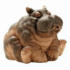 Design Toscano Hanna, the Hippo Stone Bonded Resin Piped Spitting Statue