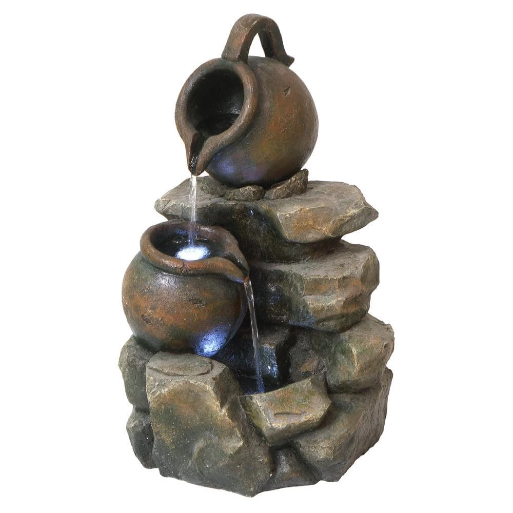 Design Toscano LaTaverna Cascading Urns Stone Bonded Resin Illuminated Garden Fountain 3 Design Toscano LaTaverna Cascading Urns Stone Bonded Resin Illuminated Garden Fountain
