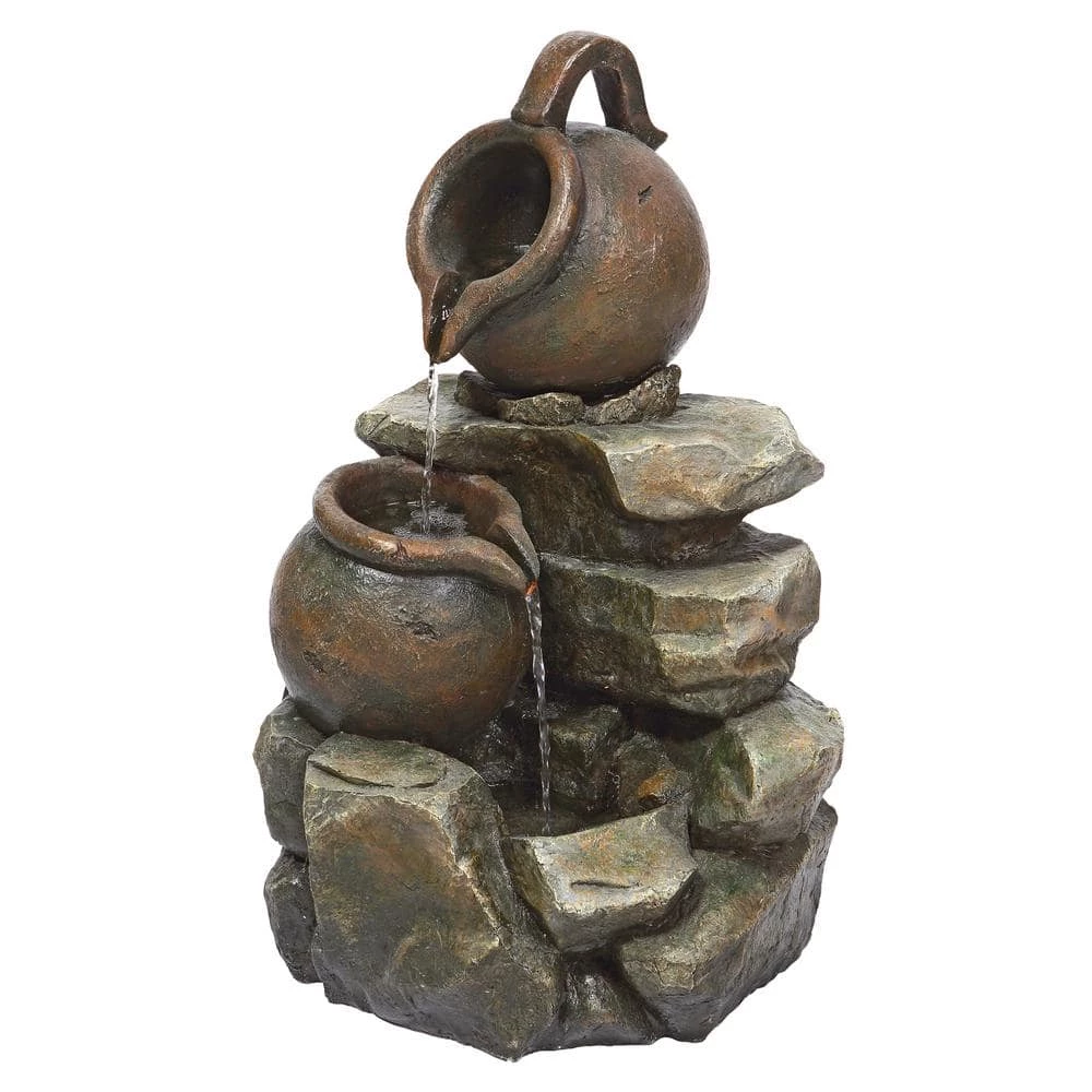 Design Toscano LaTaverna Cascading Urns Stone Bonded Resin Illuminated Garden Fountain 5 Design Toscano LaTaverna Cascading Urns Stone Bonded Resin Illuminated Garden Fountain - Image 3