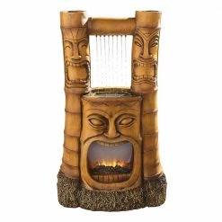 Design Toscano Tiki Gods of Fire and Water Stone Bonded Resin Garden Fountain -Design Toscano Sales Store design toscano freestanding fountains sh382465 c3 1000 1