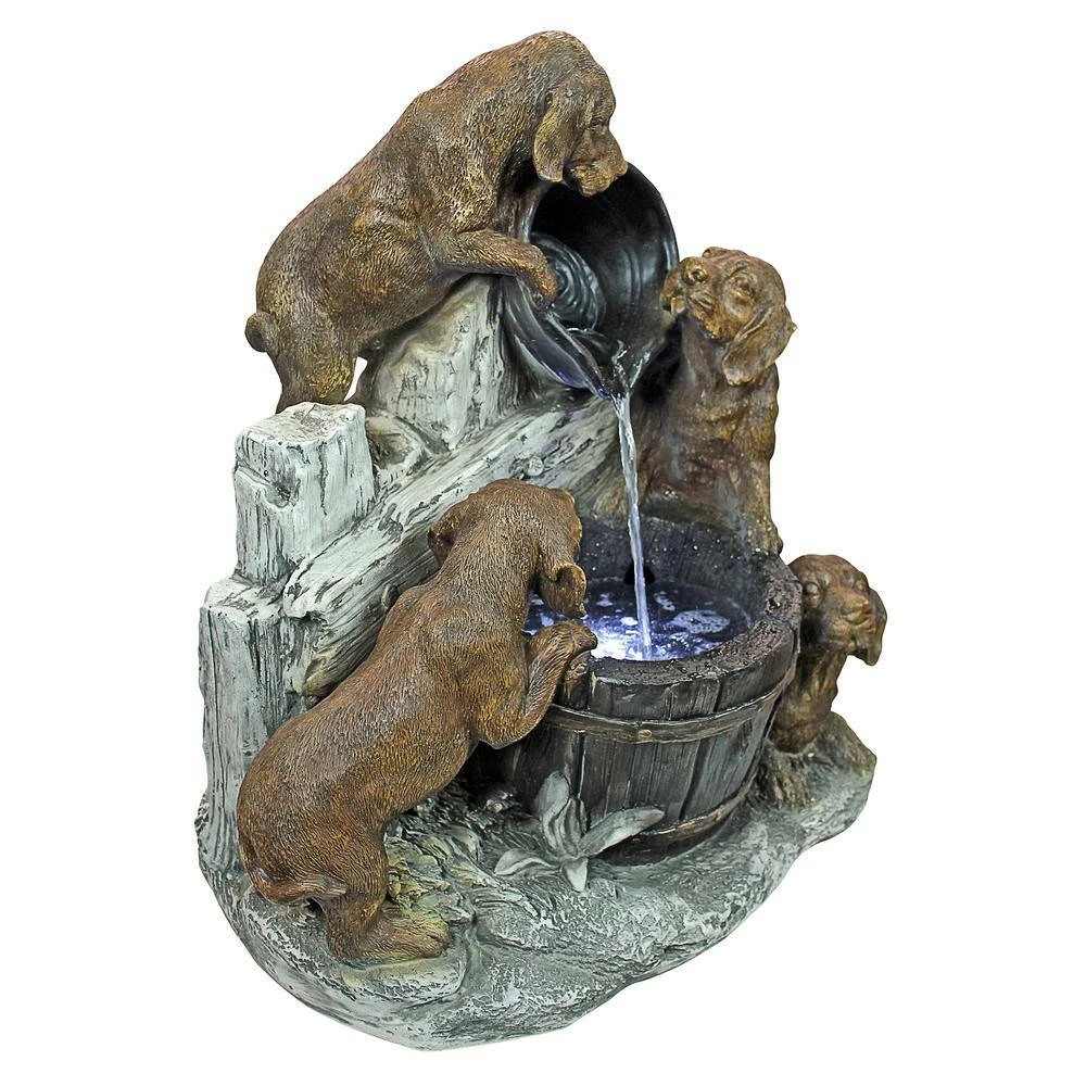 Design Toscano Puppy Pail Pour Stone Bonded Resin Garden Fountain 9 Design Toscano Puppy Pail Pour Stone Bonded Resin Garden Fountain - Image 7
