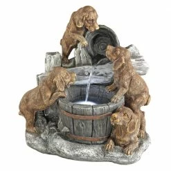 Design Toscano Puppy Pail Pour Stone Bonded Resin Garden Fountain