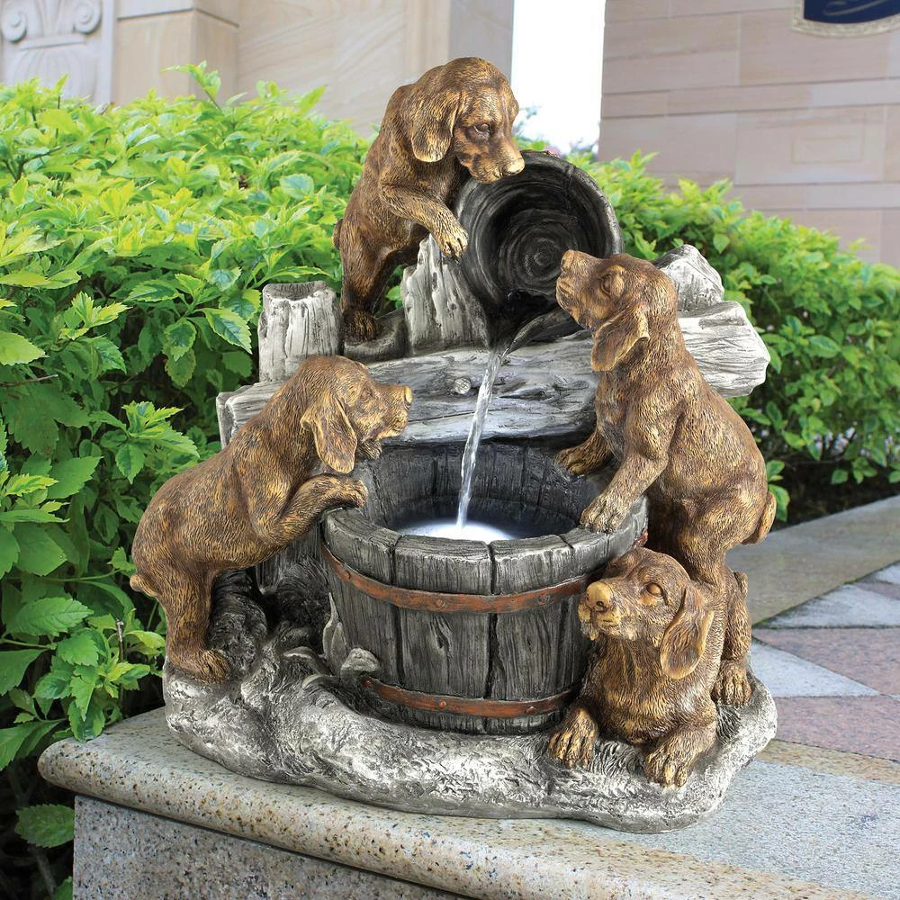 Design Toscano Puppy Pail Pour Stone Bonded Resin Garden Fountain 13 Design Toscano Puppy Pail Pour Stone Bonded Resin Garden Fountain - Image 11